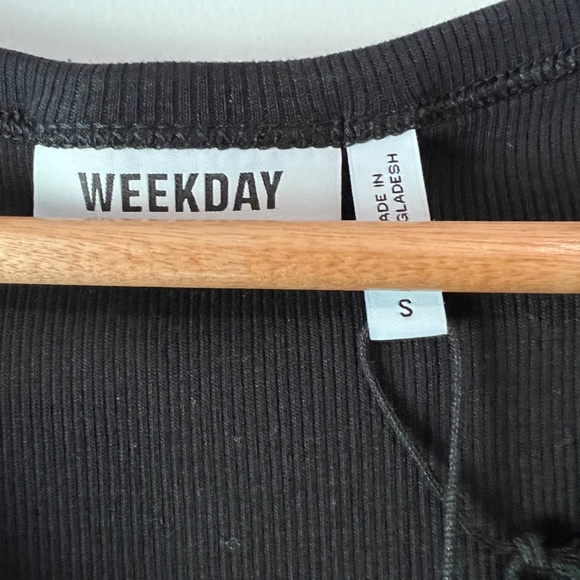 🦋NWT, ASOS DESIGN SHORT TANK RIB DRESS BLACK - Picture 5 of 5